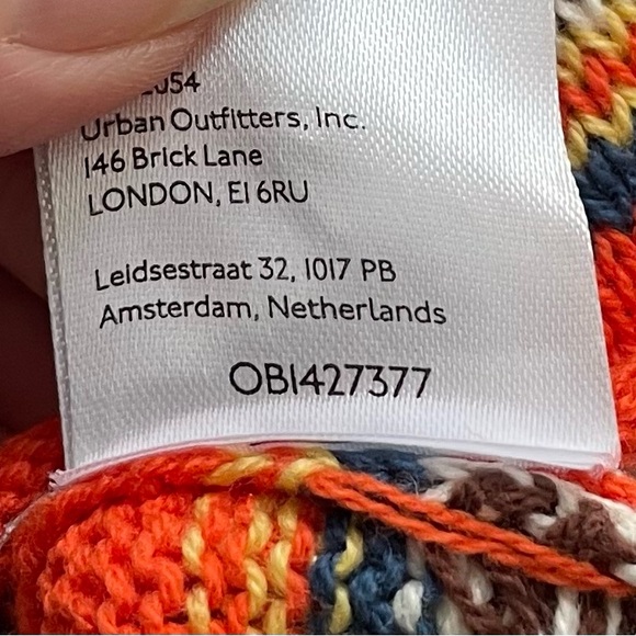 BDG Urban Outfitters Heart Breaker Orange brown knit cropped vest top, size XS - Picture 8 of 13